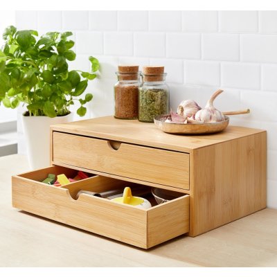 Die moderne Hausfrau Bambusový kuchyňský organizér se 2 zásuvkami – Zboží Dáma