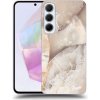 Pouzdro a kryt na mobilní telefon Samsung Picasee silikonové Samsung Galaxy A35 5G Cream marble černé