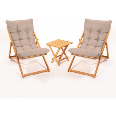 Hanah Home Zahradní set nábytku 3 ks MY005 světlý a hnědý – Hledejceny.cz