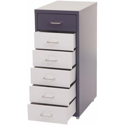 Mendler na kolečkách Boston T851 69x28x41cm 6 zásuvek tmavě šedá bílá-tmavě šedá – Zboží Dáma