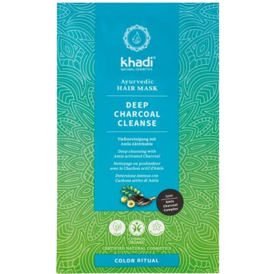 Khadi Hair Mask Detox Charcoal hloubkově čistící vlasová maska 50 g – Zboží Dáma