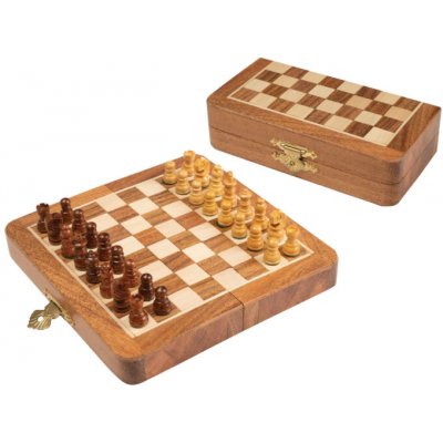 Philos Mini cestovní šachy, dřevěné v boxu, pole 12 mm, skládací, magnetické - 2719 – Zboží Živě