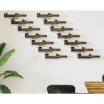 vidaXL Nástěnný stojan na víno na 7 lahví 2 ks. Bílý kov – HobbyKompas.cz