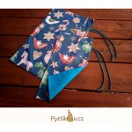 Vánoční ozdoby modrá-tyrkysová plátěný pytlík 32 x 46 cm – Zboží Mobilmania