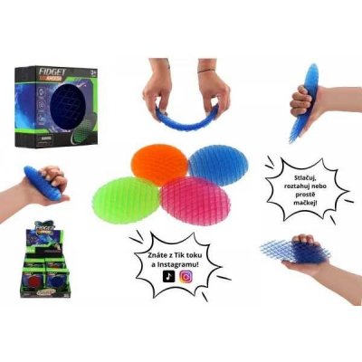 Teddies Fidget worm měnící tvar antistresový plast 11cm 4 barvy v krabičce 11x10,5cm 12ks v boxu – Hledejceny.cz