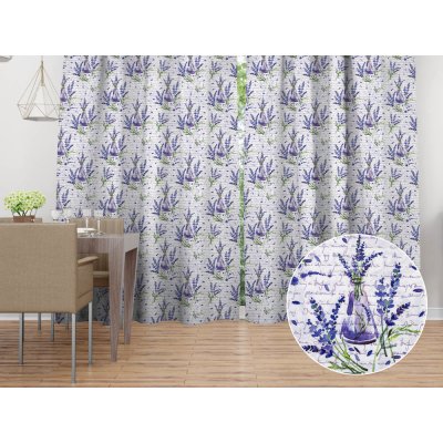 Biante Dekorační závěs PML-082 Snítky levandulí s vázičkami 145x150 cm – Hledejceny.cz