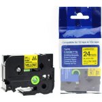 Kompatibilní páska s Brother TZ-S651/TZe-S651 24mm x 8m extr.adh. černý tisk/žlutý podklad – Zboží Živě