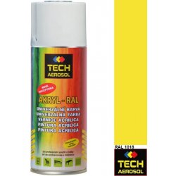 TECH AEROSOL Univerzální akrylová barva ve spreji 400 ml RAL 1018 žlutá zinková lesk