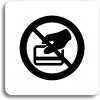 Piktogram Accept Piktogram "zákaz placení kartou" (80 × 80 mm) (bílá tabulka - černý tisk bez rámečku)
