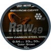 Rybářské lanko Savage Gear Raw49 10m 0,54mm 50lb Uncoated Brown