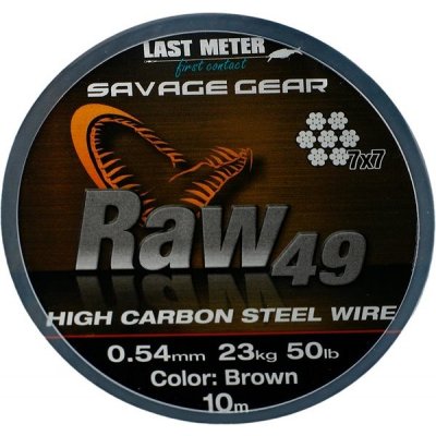 Savage Gear Raw49 10m 0,54mm 50lb Uncoated Brown – Hledejceny.cz