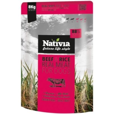 Samohýl Nativia Dog REAL Meat Beef & Rice 8 kg