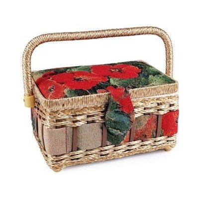 Kazeta - košík na šicí potřeby - vlčí máky – Zboží Dáma
