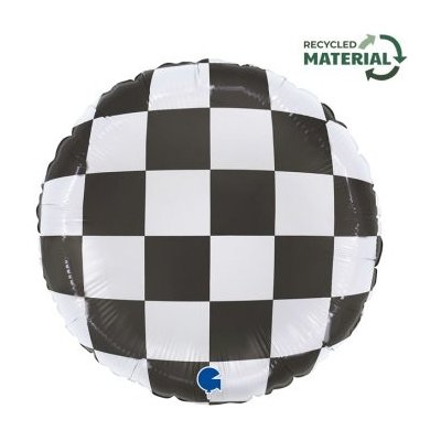 GRABO Šachovnice 18" 46cm kruh fóliový balónek nafukovací – Zboží Dáma