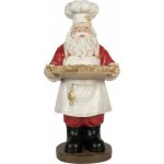 Vánoční dekorace figurka Santa Claus kuchař s podnosem - 40*39*81 cm - Clayre & Eef – Hledejceny.cz
