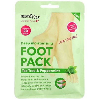 Derma V10 Foot Pack Tea Tree&Peppermint Deep Vegan Moisturising Exfoliating