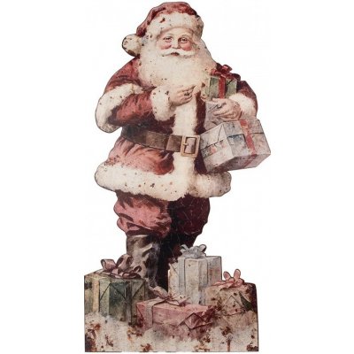 Clayre & Eef Vánoční kovová stojací cedule Santa Claus - 50*2*96 cm – Hledejceny.cz