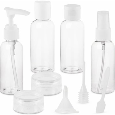 APT AG623 souprava plastových lahviček a dóz na kosmetiku 9 dílů