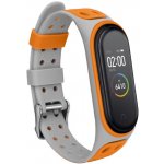 Xiaomi Jemný silikon - Mi Band 7 náhradní náramek s kovovým zapínáním Šedo oranžová MBSCZ-JS7SO – Zboží Živě