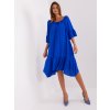 Dámské šaty Italy Moda Kobaltové asymetrické midi šaty s volánem -dhj-sk-6057.93-kobaltová modrá