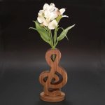 AMADEA Dřevěná váza ve tvaru houslového klíče, masivní dřevo, výška 24 cm – Hledejceny.cz