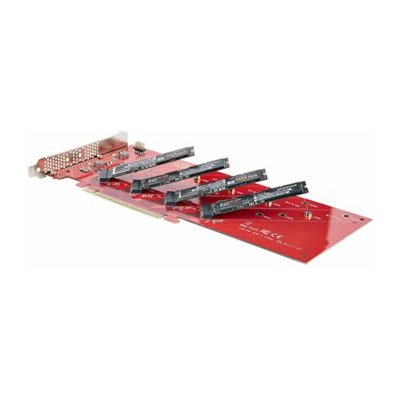 Startech Quad M.2 PCIe Adapter Card, x16 Quad NVMe or AHCI M.2 SSD to PCI Express 4.0, Up to 7.8GBps/Drive, For 2242/2260/2280/22110mm PCIe M-Key M2 SSDs, Bifurcation Required - PC/Linux Compatible (Q – Hledejceny.cz