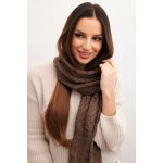 Dámská vlněná šála s copánkovým vzorem KN22 mocha hnědá krémová – Hledejceny.cz