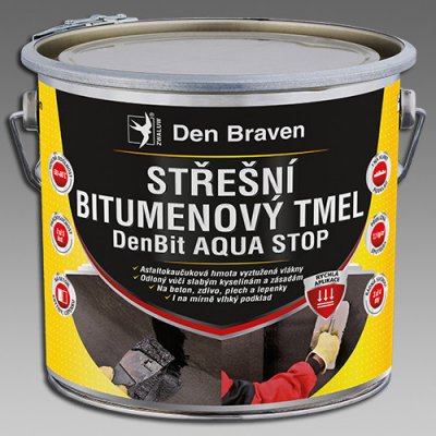 Den Braven Střešní bitumenový tmel DenBit AQUA STOP Typ: plechovka, Barva: černá, v balení: 3 kg – Zbozi.Blesk.cz