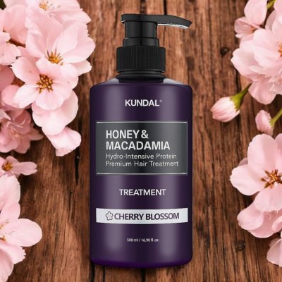 KUNDAL Honey & Macadamia Treatment kůra na vlasy Cherry Blossom 500 ml – Hledejceny.cz