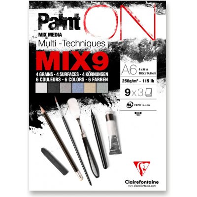 Clairefontaine Paint'ON Mix9 - blok - A6, 27 listů, 250 g – Zboží Dáma