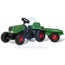 Rolly Toys Olymptoy Šlapací traktor Rolly Kid s vlečkou zeleno červený