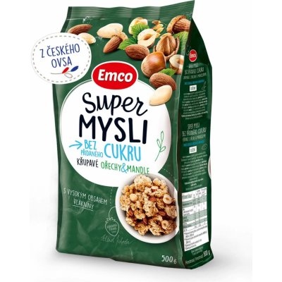 Emco Super mysli bez přidaného cukru s ořechy a mandlemi 500 g – Sleviste.cz