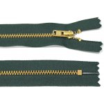 Kovový zip no.3 nerozepínací 14cm tmavě zelený (zlaté zoubky) YKK – Hledejceny.cz