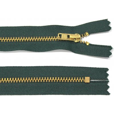 Kovový zip no.3 nerozepínací 14cm tmavě zelený (zlaté zoubky) YKK – Hledejceny.cz