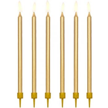 PartyDeco svíčky dlouhé zlaté