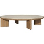 Tribu Nízký stolek Amanu, kulatý 125x35 cm, rám teak, deska keramika dekor sabbia – Hledejceny.cz