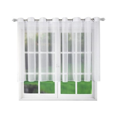 Dekorační krátká záclona s kroužky EDEN bílá 400x110 cm MyBestHome – Hledejceny.cz