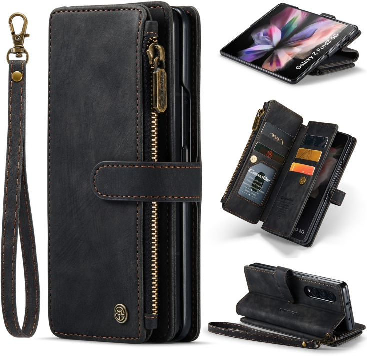 PROTEMIO 45177 WALLET Ochranný kryt s peněženkou 2v1 pro Samsung Galaxy Z Fold 3 5G černý