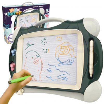 Woopie magnetická kreslicí tabulka se 2 razítky zelená – Zboží Dáma