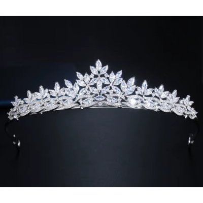 B-Top luxusní svatební korunka diadém s AAA zirkony Queen – Zboží Dáma