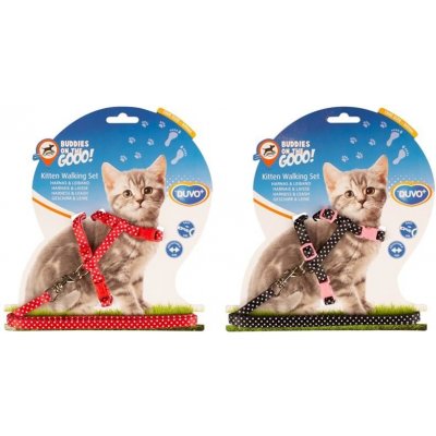 Duvo+ Laroy Postroj a vodítko kitten s puntíky 15 - 25 cm 8 mm - 125 cm – Zboží Dáma