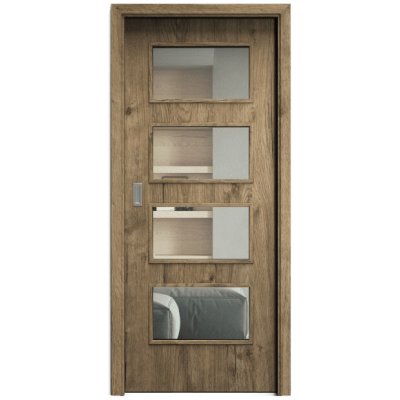 Sapeli Swing Komfort M49 posuvné dub sherwood 80 x 210 cm Čiré sklo – Hledejceny.cz