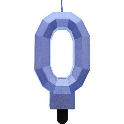 Godan Číslo svíčka 0 Diamond metalická tmavě modrá 7,6 cm – Zboží Mobilmania