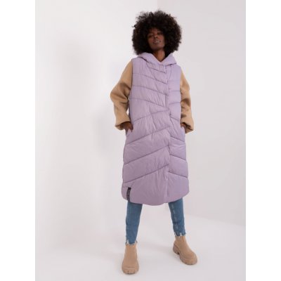 Factory Price dlouhá dámská vesta s kapucí světle fialová – Zboží Mobilmania