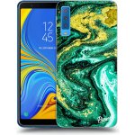 Pouzdro Picasee silikonové Samsung Galaxy A7 2018 A750F - Green Gold černé – Zbozi.Blesk.cz