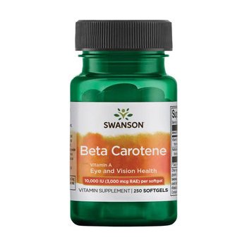 Swanson Beta Carotene Vitamin A 10000 IU 3000 mcg per RAE 250 gelové tablety