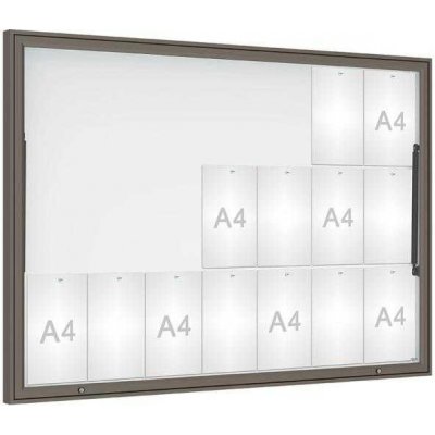 PROCITY Venkovní vitrína Classique, 21 x A4, sklo, šedá PRO | Zboží Auto