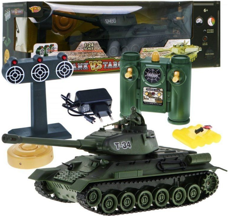 HB Toys RC Tank Russia T-34 vs Target 27MHz RTR Green 1:24