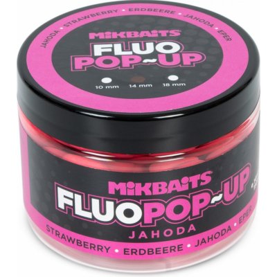 Mikbaits Plovoucí Boilies Fluo Jahoda 150 ml 14 mm – Hledejceny.cz