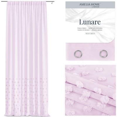Záclona AmeliaHome Lunare III růžová, velikost 140x250 – Zboží Mobilmania
